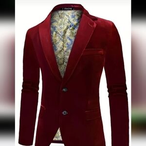 NEW MEN CLASSY AND ELEGANT SOFT BURGUNDY JACKET BLAZER SIZE 2XL-SIZE 44